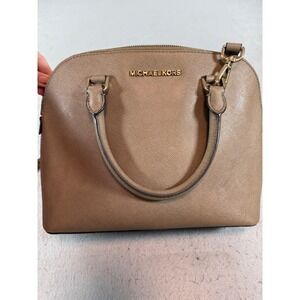 Michael Kors Cindy Dome Satchel Taupe Saffiano Leather‎ Crossbody Bag